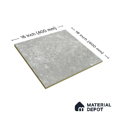 Stone Floor Tile TL 05366 Strada Smoke Sky 16 inch x 16 inch Vitrified Plain Matte Finish - 12 mm | Suitable for Parking, Balcony, Courtyard, Patio, Terrace (Sample)