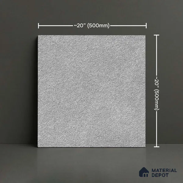 Stone Floor Tile TL 05367 B Strada Tars Grey 20 inch x 20 inch Vitrified Matte Finish - 12 mm | Suitable for Parking, Balcony, Courtyard, Patio, Terrace | Pattern Alignment May Vary | 2-3 mm Spacer is Mandatory (Sample)