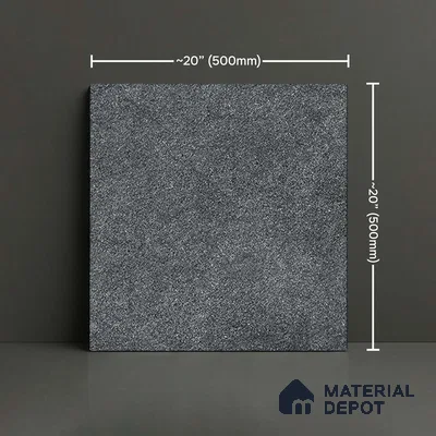 Stone Floor Tile TL 05367 Strada Tars Black 20 inch x 20 inch Vitrified Matte Finish - 12 mm | Suitable for Parking, Balcony, Courtyard, Patio, Terrace | Pattern Alignment May Vary | 2-3 mm Spacer is Mandatory (Sample)