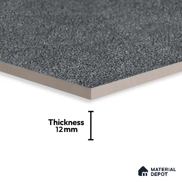 Stone Floor Tile TL 05367 Strada Tars Black 20 inch x 20 inch Vitrified Matte Finish - 12 mm | Suitable for Parking, Balcony, Courtyard, Patio, Terrace | Pattern Alignment May Vary | 2-3 mm Spacer is Mandatory (Sample)