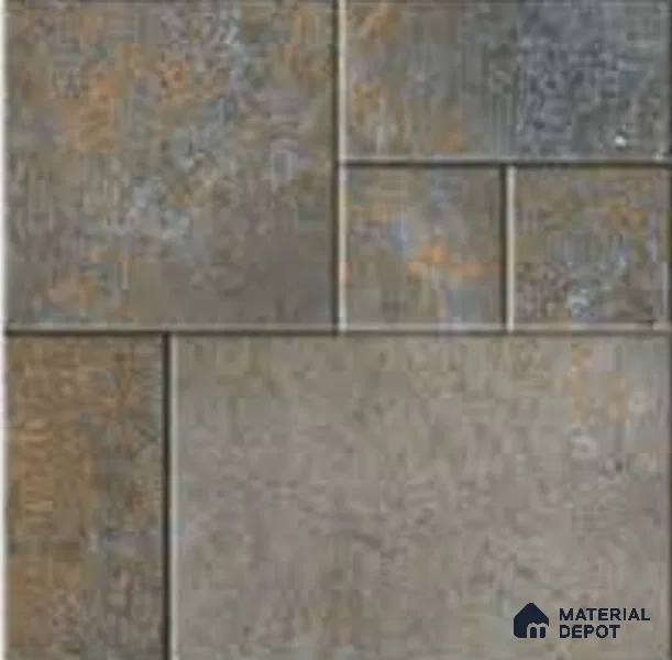 Stone Floor Tile TL 05368 Strada Urban Verde 16 inch x 16 inch Vitrified Punch Matte Finish - 12 mm | Suitable for Parking, Balcony, Courtyard, Patio, Terrace | Pattern Alignment May Vary | 2-3 mm Spacer is Mandatory
