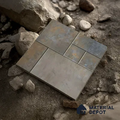Stone Floor Tile TL 05368 Strada Urban Verde 16 inch x 16 inch Vitrified Punch Matte Finish - 12 mm | Suitable for Parking, Balcony, Courtyard, Patio, Terrace | Pattern Alignment May Vary | 2-3 mm Spacer is Mandatory