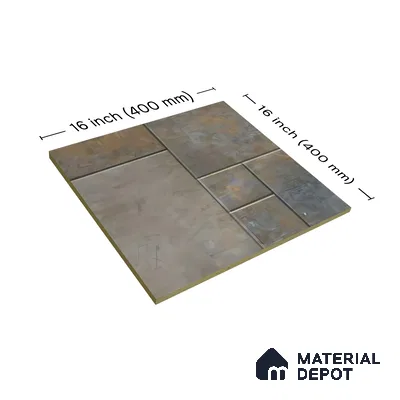 Stone Floor Tile TL 05368 Strada Urban Verde 16 inch x 16 inch Vitrified Punch Matte Finish - 12 mm | Suitable for Parking, Balcony, Courtyard, Patio, Terrace | Pattern Alignment May Vary | 2-3 mm Spacer is Mandatory