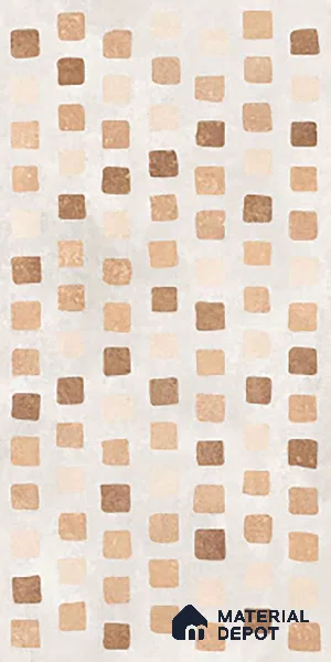 Stone Wall Tile TL 07103 C Capsule Malaga Bianco 4 ft x 2 ft Matte Finish Vitrified Tile - 9 mm | 4 Random Design | Suitable For living Room, Bedroom, Bathroom (Sample)