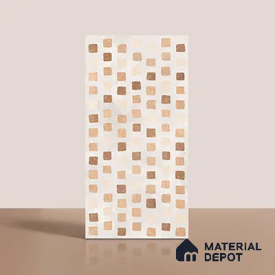 Stone Wall Tile TL 07103 C Capsule Malaga Bianco 4 ft x 2 ft Matte Finish Vitrified Tile - 9 mm | 4 Random Design | Suitable For living Room, Bedroom, Bathroom (Sample)