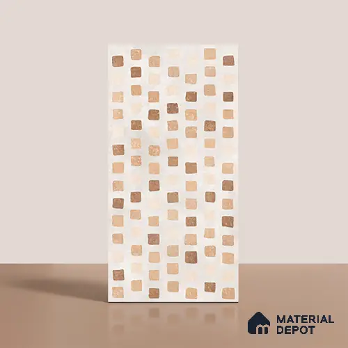 Patterned Wall Tile TL 07103 C Capsule Malaga Bianco 4 ft x 2 ft Matte Finish Vitrified Tile - 9 mm | 4 Random Design | Suitable For living Room, Bedroom, Bathroom