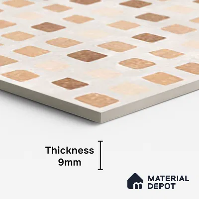 Stone Wall Tile TL 07103 C Capsule Malaga Bianco 4 ft x 2 ft Matte Finish Vitrified Tile - 9 mm | 4 Random Design | Suitable For living Room, Bedroom, Bathroom (Sample)