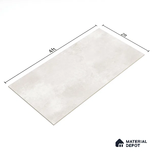 Stone Floor & Wall Tile TL 07103 Malaga Bianco 4 ft x 2 ft Matte Finish Vitrified Tile - 9 mm | 4 Random Design | Suitable For living Room, Bedroom, Bathroom (Sample)
