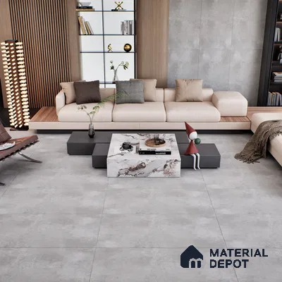 Stone Floor & Wall Tile TL 07104 Malaga LightGrey 4 ft x 2 ft Matte Finish Vitrified Tile - 9 mm | 4 Random Design | Suitable For living Room, Bedroom, Bathroom | Random Designs
