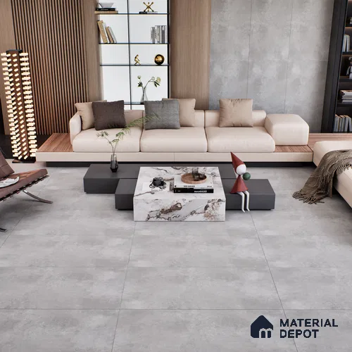 Stone Floor & Wall Tile TL 07104 Malaga LightGrey 4 ft x 2 ft Matte Finish Vitrified Tile - 9 mm | 4 Random Design | Suitable For living Room, Bedroom, Bathroom | Random Designs