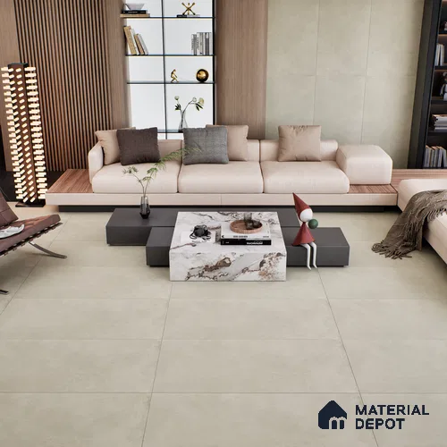 Stone Floor & Wall Tile TL 07146 Evolution White 4 ft x 2 ft Matte Finish Vitrified Tile - 9 mm | 4 Random Design | Suitable For living Room, Bedroom, Bathroom | Random Designs