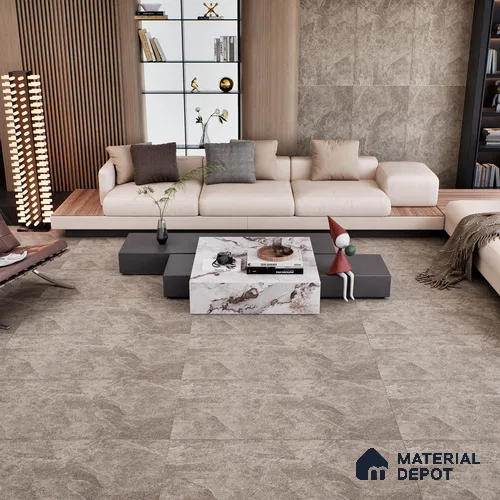 Stone Floor & Wall Tile TL 07081 Canberra Beige 4 ft x 2 ft Matte Finish Vitrified Tile - 9 mm | 4 Random Design | Suitable For living Room, Bedroom, Bathroom | Random Designs