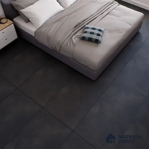 Cement Floor & Wall Tile TL 07105 Malaga Nero 4 ft x 2 ft Matte Finish Vitrified Tile - 9 mm | 4 Random Design | Suitable For living Room, Bedroom, Bathroom | Random Designs
