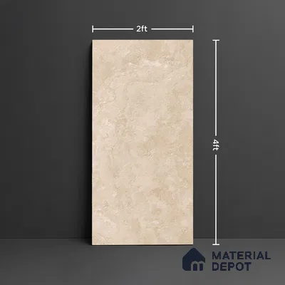 Stone Floor & Wall Tile TL 07085 C Unika Kemberg Camel 4 ft x 2 ft Matte Finish GVT Vitrified Tile - 9 mm | 4 Random Design | Suitable For living Room, Bedroom, Bathroom | Random Designs
