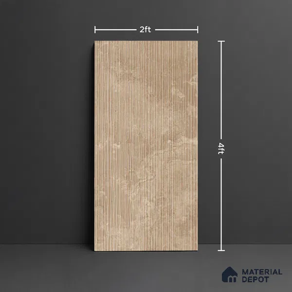 Stone Wall Tile TL 07085 D Liner Kemberg Natural 4 ft x 2 ft Matte Finish GVT Vitrified Tile - 9 mm | 4 Random Design | Suitable For living Room, Bedroom, Bathroom | Random Designs
