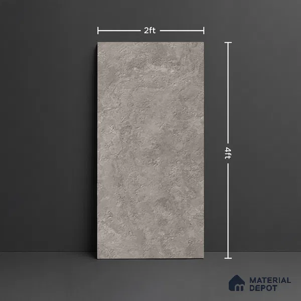 Stone Floor & Wall Tile TL 07085 E Unika Kemberg Gris 4 ft x 2 ft Matte Finish GVT Vitrified Tile - 9 mm | 4 Random Design | Suitable For living Room, Bedroom, Bathroom | Random Designs