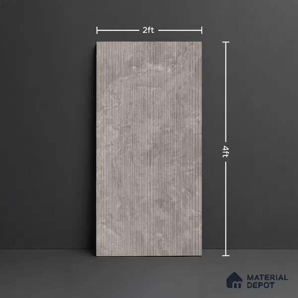 Stone Wall Tile TL 07085 F Liner Kemberg Gris 4 ft x 2 ft Matte Finish GVT Vitrified Tile - 9 mm | 4 Random Design | Suitable For living Room, Bedroom, Bathroom | Random Designs