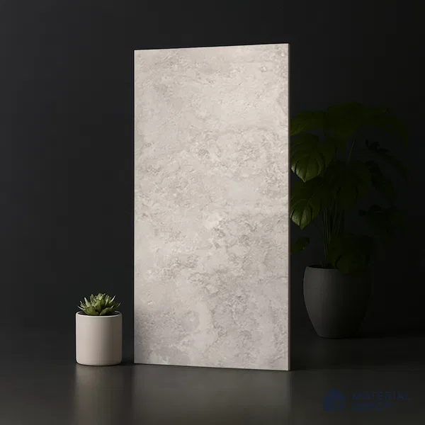 Stone Floor & Wall Tile TL 07085 H Unika Kemberg Bianco 4 ft x 2 ft Matte Finish GVT Vitrified Tile - 9 mm | 4 Random Design | Suitable For living Room, Bedroom, Bathroom | Random Designs