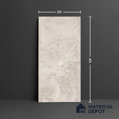 Stone Floor & Wall Tile TL 07085 H Unika Kemberg Bianco 4 ft x 2 ft Matte Finish GVT Vitrified Tile - 9 mm | 4 Random Design | Suitable For living Room, Bedroom, Bathroom | Random Designs