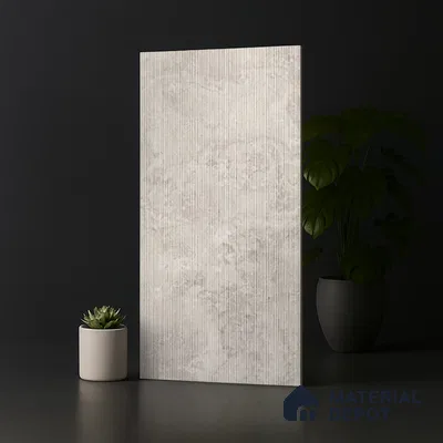 Stone Wall Tile TL 07085 I Liner Kemberg Bianco 4 ft x 2 ft Matte Finish GVT Vitrified Tile - 9 mm | 4 Random Design | Suitable For living Room, Bedroom, Bathroom | Random Designs