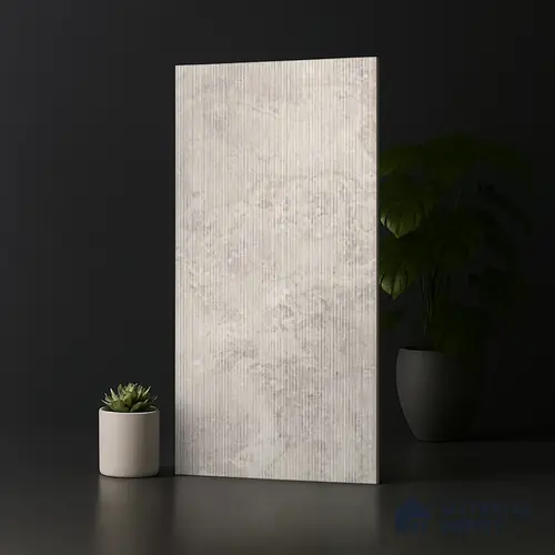 Stone Wall Tile TL 07085 I Liner Kemberg Bianco 4 ft x 2 ft Matte Finish GVT Vitrified Tile - 9 mm | 4 Random Design | Suitable For living Room, Bedroom, Bathroom