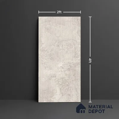 Stone Wall Tile TL 07085 I Liner Kemberg Bianco 4 ft x 2 ft Matte Finish GVT Vitrified Tile - 9 mm | 4 Random Design | Suitable For living Room, Bedroom, Bathroom | Random Designs