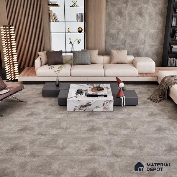 Stone Floor & Wall Tile TL 07087 Malaga Mud 4 ft x 2 ft Matte Finish Vitrified Tile - 9 mm | 4 Random Design | Suitable For living Room, Bedroom, Bathroom (Sample)