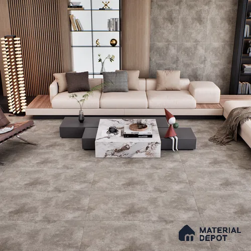 Stone Floor & Wall Tile TL 07087 Malaga Mud 4 ft x 2 ft Matte Finish Vitrified Tile - 9 mm | 4 Random Design | Suitable For living Room, Bedroom, Bathroom | Random Designs