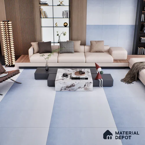 Stone Floor & Wall Tile TL 07110 Skiffar Blue 4 ft x 2 ft Matte Finish Vitrified Tile - 9 mm | 1 Random Design | Suitable For living Room, Bedroom, Bathroom | Random Designs