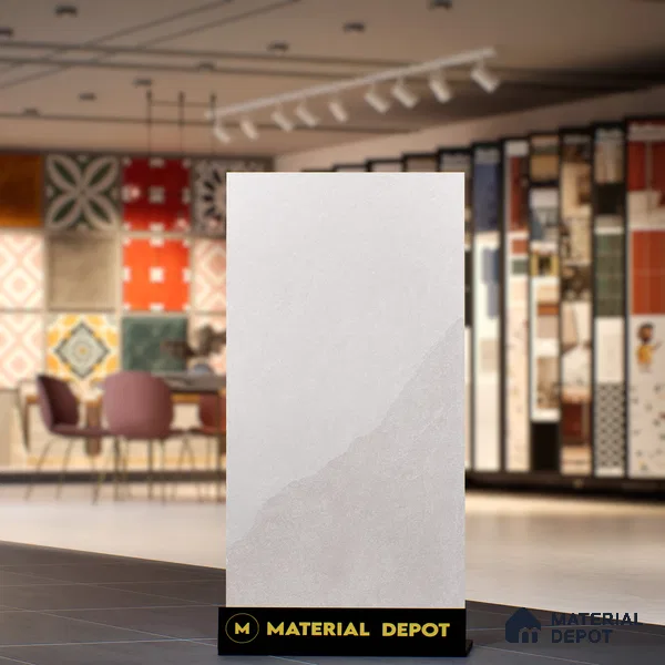 Stone Floor & Wall Tile TL 07152 Forenza Bianco 4 ft x 2 ft Matte Finish Vitrified Tile - 9 mm | 4 Random Design | Suitable For living Room, Bedroom, Bathroom (Sample)