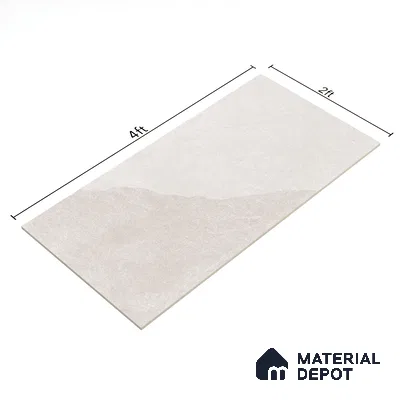 Stone Floor & Wall Tile TL 07152 Forenza Bianco 4 ft x 2 ft Matte Finish Vitrified Tile - 9 mm | 4 Random Design | Suitable For living Room, Bedroom, Bathroom (Sample)