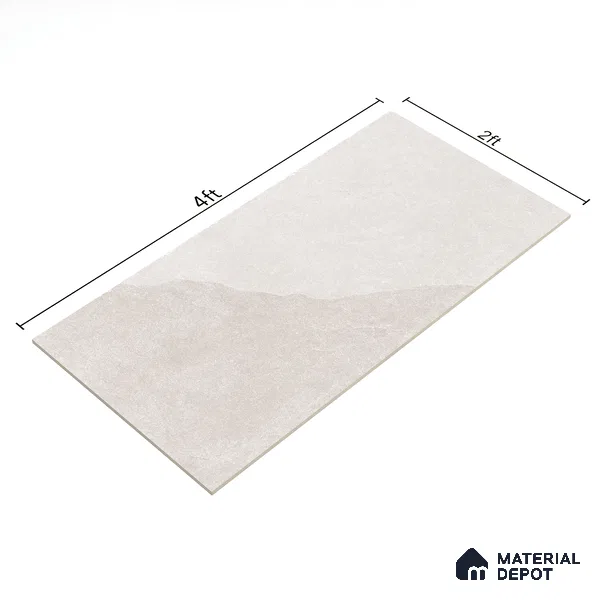 Stone Floor & Wall Tile TL 07152 Forenza Bianco 4 ft x 2 ft Matte Finish Vitrified Tile - 9 mm | 4 Random Design | Suitable For living Room, Bedroom, Bathroom (Sample)