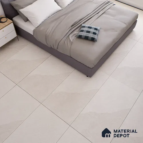 Stone Floor & Wall Tile TL 07152 Forenza Bianco 4 ft x 2 ft Matte Finish Vitrified Tile - 9 mm | 4 Random Design | Suitable For living Room, Bedroom, Bathroom | Random Designs