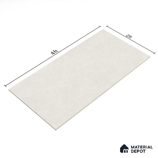 Stone Floor & Wall Tile TL 07100 Bstone Bianco 4 ft x 2 ft Matte Finish Vitrified Tile - 9 mm | 4 Random Design | Suitable For living Room, Bedroom, Bathroom | Random Designs