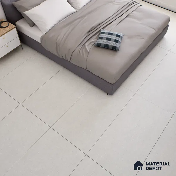 Stone Floor & Wall Tile TL 07100 Bstone Bianco 4 ft x 2 ft Matte Finish Vitrified Tile - 9 mm | 4 Random Design | Suitable For living Room, Bedroom, Bathroom | Random Designs