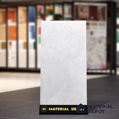 Stone Floor & Wall Tile TL 07082 Canberra Bianco 4 ft x 2 ft Matte Finish Vitrified Tile - 9 mm | 4 Random Design | Suitable For living Room, Bedroom, Bathroom | Random Designs