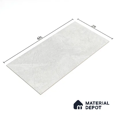 Stone Floor & Wall Tile TL 07082 Canberra Bianco 4 ft x 2 ft Matte Finish Vitrified Tile - 9 mm | 4 Random Design | Suitable For living Room, Bedroom, Bathroom | Random Designs