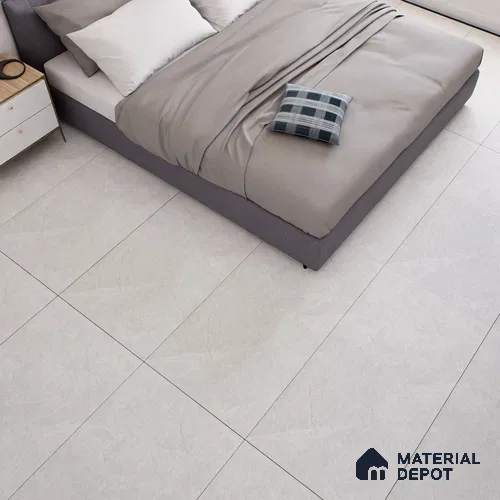 Stone Floor & Wall Tile TL 07082 Canberra Bianco 4 ft x 2 ft Matte Finish Vitrified Tile - 9 mm | 4 Random Design | Suitable For living Room, Bedroom, Bathroom | Random Designs