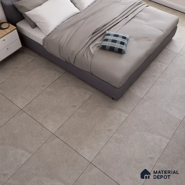 Stone Floor & Wall Tile TL 07084 Canberra Smoke 4 ft x 2 ft Matte Finish Vitrified Tile - 9 mm | 4 Random Design | Suitable For living Room, Bedroom, Bathroom | Random Designs