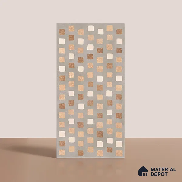 Stone Wall & Floor Tile TL 07089 C Capsule Malaga Sand 4 ft x 2 ft Matte Finish Vitrified Tile - 9 mm | 4 Random Design | Suitable For living Room, Bedroom, Bathroom