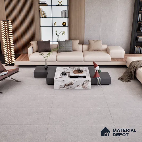 Stone Floor & Wall Tile TL 07101 Bstone Grey 4 ft x 2 ft Matte Finish Vitrified Tile - 9 mm | 4 Random Design | Suitable For living Room, Bedroom, Bathroom | Random Designs