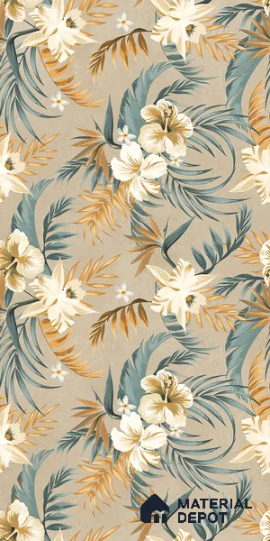 Floral Wall Tile TL 07159 Malaga Sand Decor 4 ft x 2 ft Matte Finish Vitrified Tile - 9 mm | 4 Random Design | Suitable for Bathroom, Accent/Feature Wall, Foyer