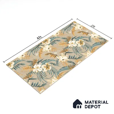 Floral Wall Tile TL 07159 Malaga Sand Decor 4 ft x 2 ft Matte Finish Vitrified Tile - 9 mm | 4 Random Design | Suitable for Bathroom, Accent/Feature Wall, Foyer