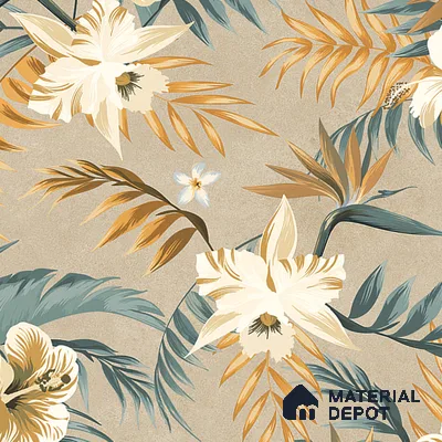 Floral Wall Tile TL 07159 Malaga Sand Decor 4 ft x 2 ft Matte Finish Vitrified Tile - 9 mm | 4 Random Design | Suitable for Bathroom, Accent/Feature Wall, Foyer