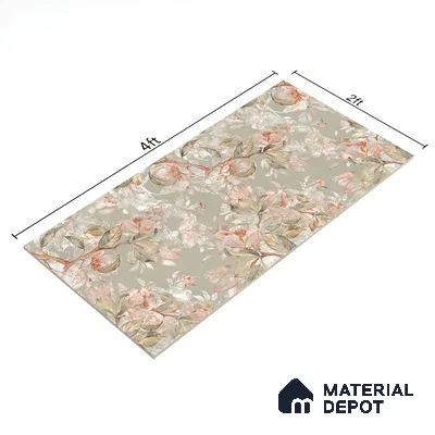 Floral Wall Tile TL 07156 Evolution Pista Decor 4 ft x 2 ft Matte Finish Vitrified Tile - 9 mm | 4 Random Design | Suitable For Living Room, Bedroom, Bathroom (Sample)