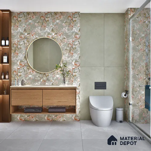 Floral Wall Tile TL 07156 Evolution Pista Decor 4 ft x 2 ft Matte Finish Vitrified Tile - 9 mm | 4 Random Design | Suitable for Bathroom, Accent/Feature Wall, Dining Area