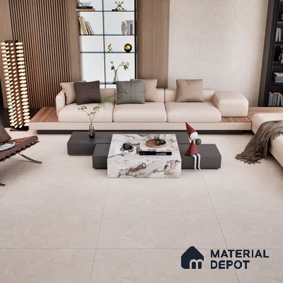 Stone Floor & Wall Tile TL 10262 B Solaro Bianco 4 ft x 2 ft Matte Finish Vitrified - 9 mm | 4 Random Design | Suitable For Living Room, Bathroom & Dining