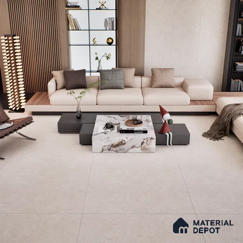 Stone Floor & Wall Tile TL 10262 B Solaro Bianco 4 ft x 2 ft Matte Finish Vitrified - 9 mm | 4 Random Design | Suitable For Living Room, Bathroom & Dining