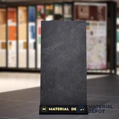 Stone Floor & Wall Tile TL 07083 Canberra Nero 4 ft x 2 ft Matte Finish Vitrified Tile - 9 mm | 4 Random Design | Suitable For living Room, Bedroom, Bathroom