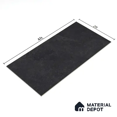 Stone Floor & Wall Tile TL 07083 Canberra Nero 4 ft x 2 ft Matte Finish Vitrified Tile - 9 mm | 4 Random Design | Suitable For living Room, Bedroom, Bathroom